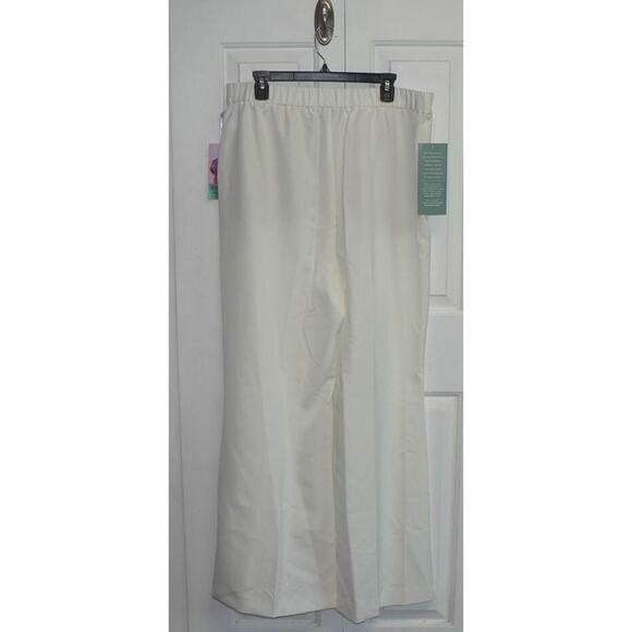 Johnny Wujek Women's Wide Leg Elastic Waist Dress Pants in Off White 1X $109 - Picture 4 of 4